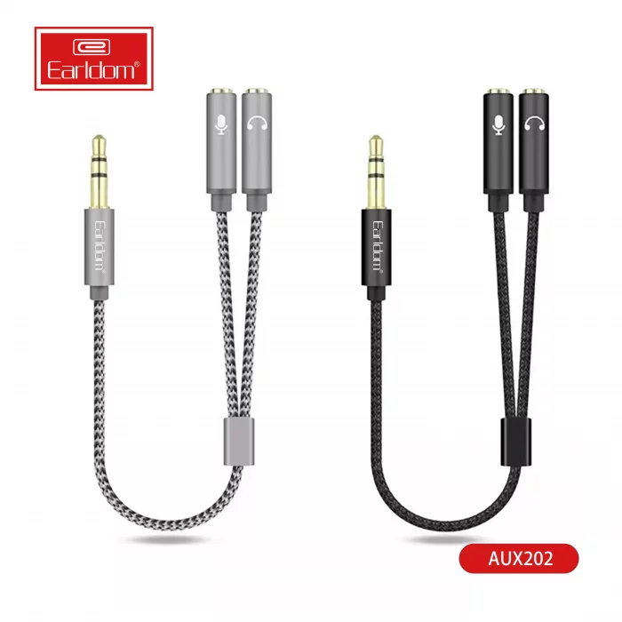 Earldom 3.5 mm Mic+Earphone splitter Cable ET-AUX202