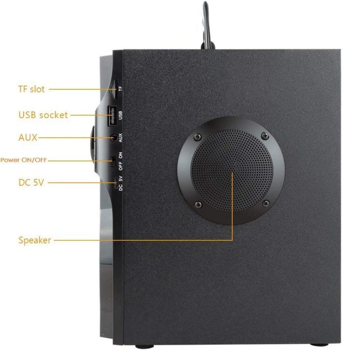 TOPROAD A100 Portable Bluetooth Speaker Wireless Stereo Bass Subwoofer with FM Radio Remote Control 3