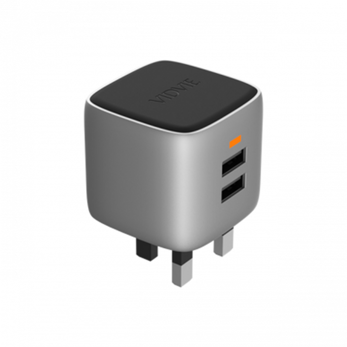 Vidvie 2-Way charging adaptor with 2 USB ports and built-in surge protection